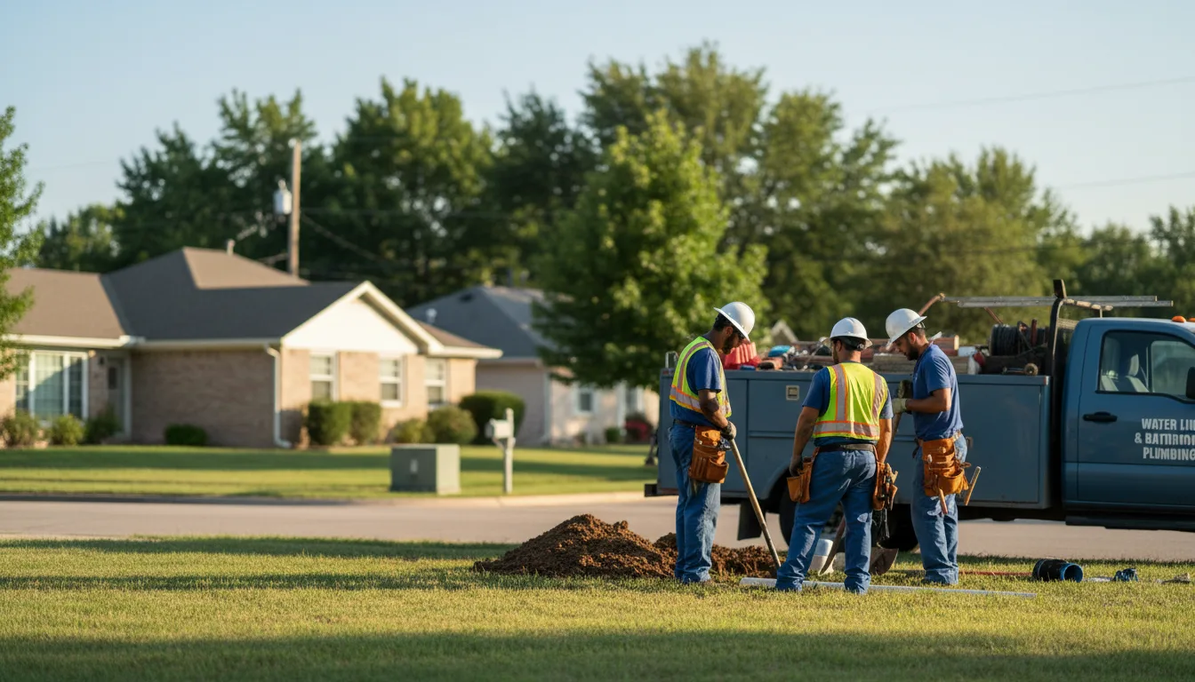 Residential water line and bathroom plumbing service in Ellsworth, KS